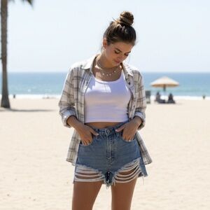 Denim Distressed Women Shorts